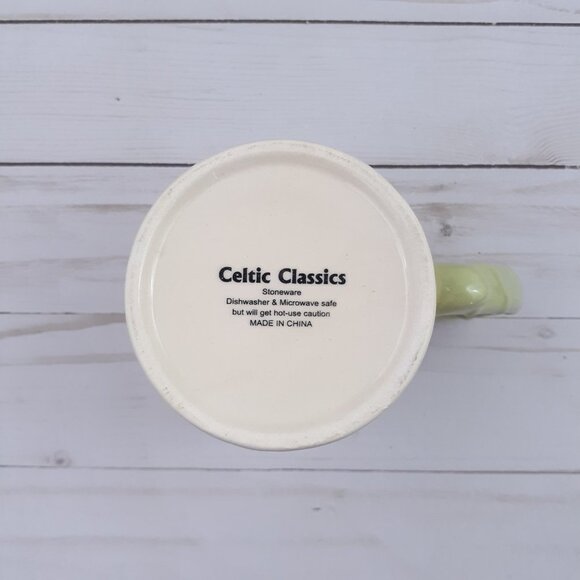 Stoneware Coffee Mug Cup Shamrocks St Patricks Day Basketweave - Picture 4 of 4